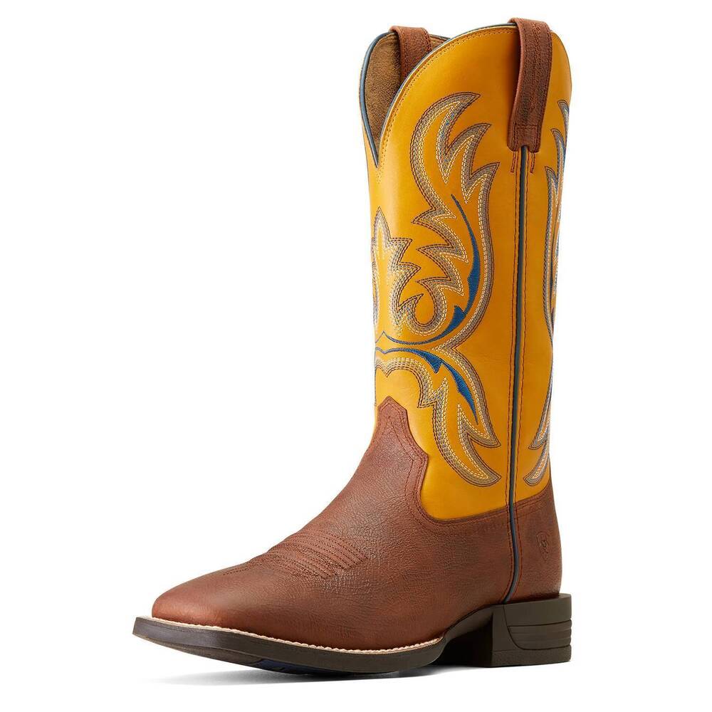 NEW ARIAT men's bullhead cowboy boots in cowtown brown